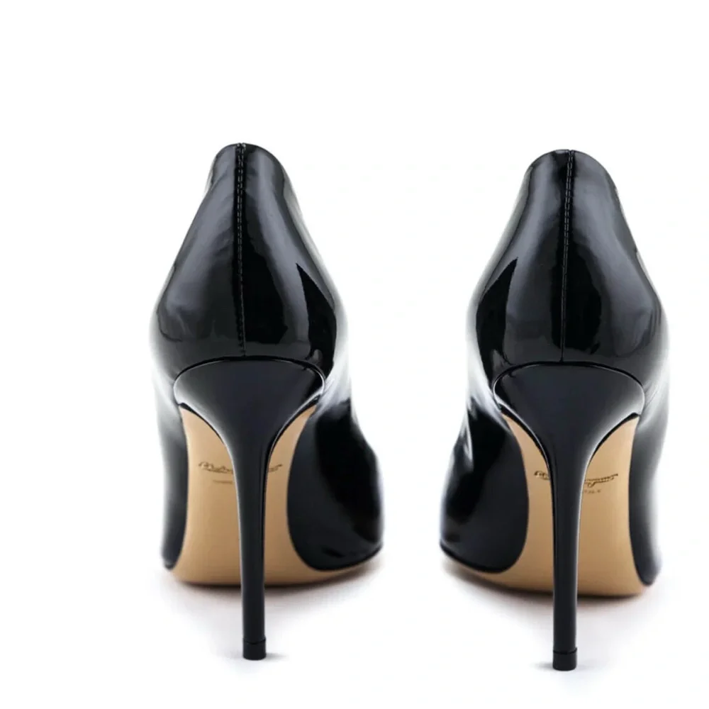 Salvatore Ferragamo Glossy Black Heels - Picture 2 of 9